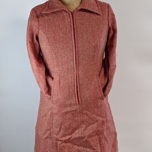 Vintage mini dress. Exclusively Isetan Co. Tokyo brand. Wool zipper front dress.